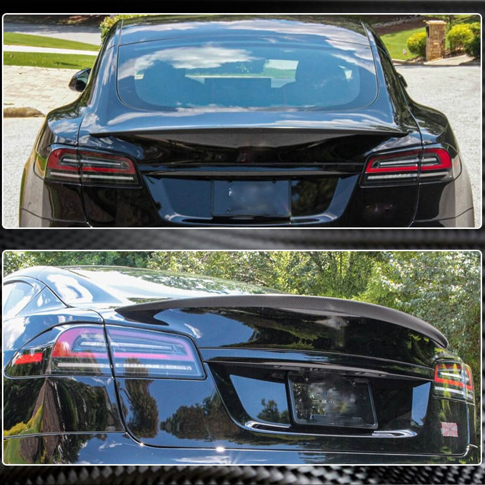 Tesla Model S 2012-2023 Rear Trunk Spoiler Dry Carbon Fiber