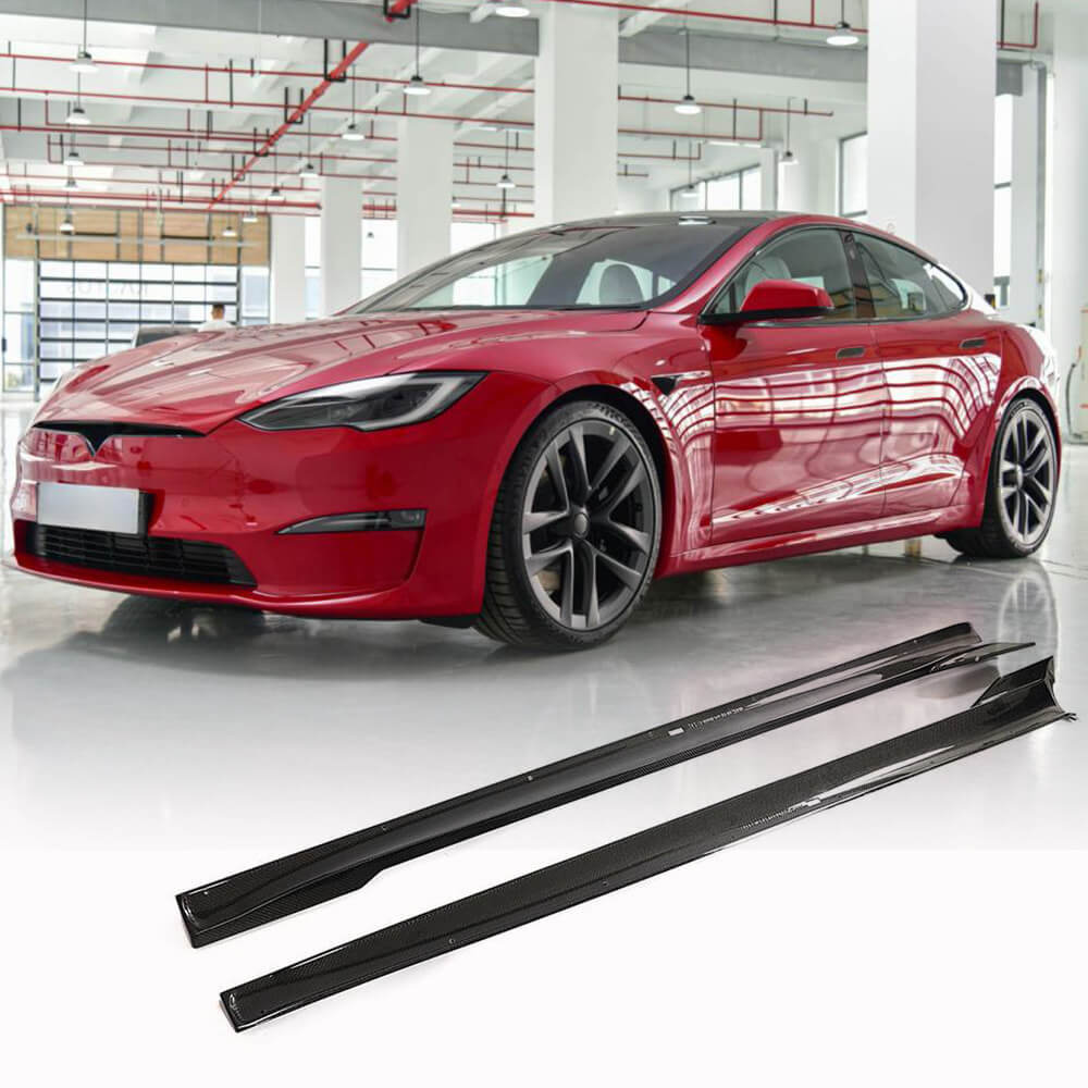 Tesla Model S Plaid 2021-2023 Side Skirt Carbon Fiber
