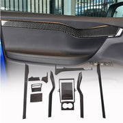 Tesla Model X 2016-2021 Interior Decoration Center Console Trims 12pcs Dry Carbon Fiber