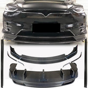 Tesla Model X 2016-2020 Front Bumper Lip Side Skirts Rear Diffuser Carbon Fiber