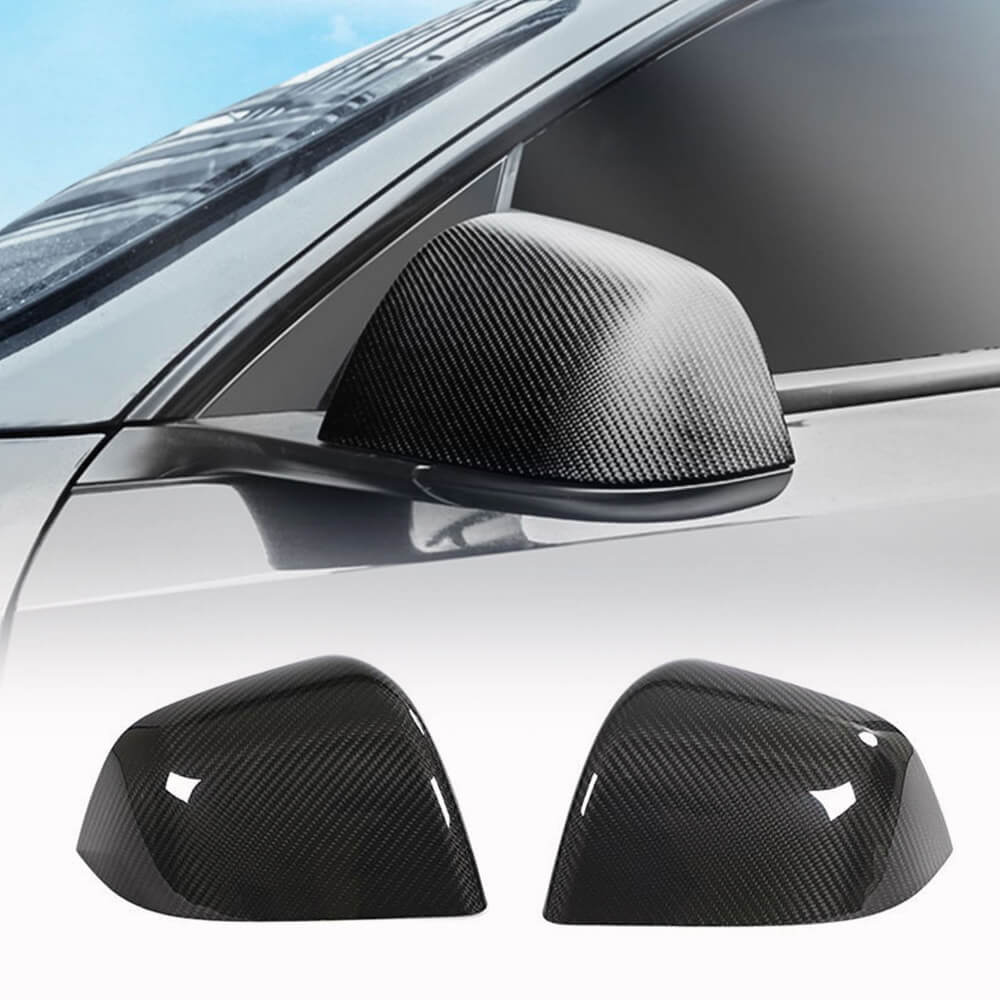 Tesla Model Y 2019-2022 Replacement Style Mirror Covers Pair Dry Carbon Fiber