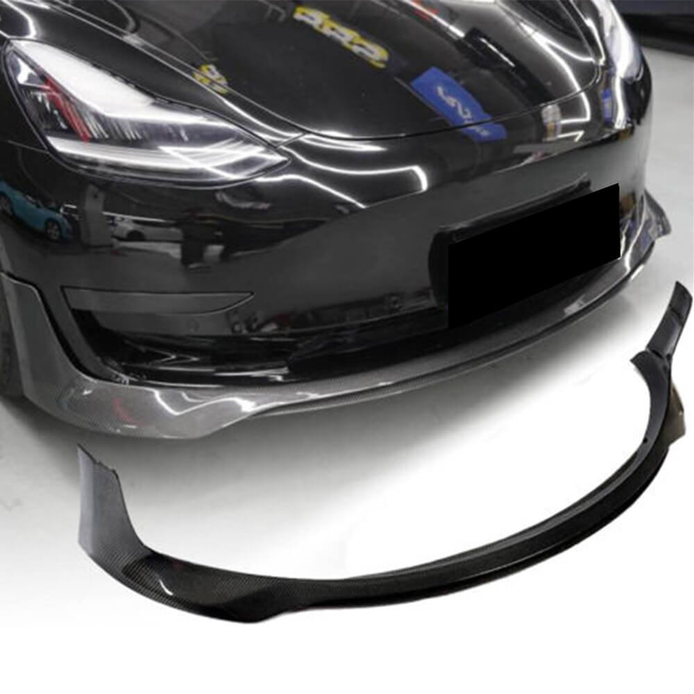Tesla Model 3 2016-2022 Front Bumper Lip Carbon Fiber