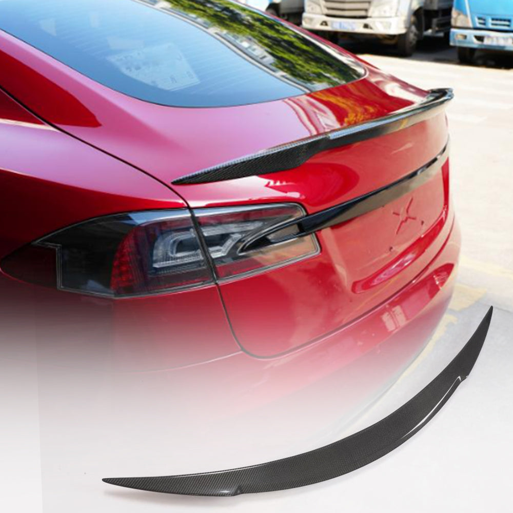 Tesla Model S 2012-2024 Rear Trunk Spoiler Carbon Fiber/FRP