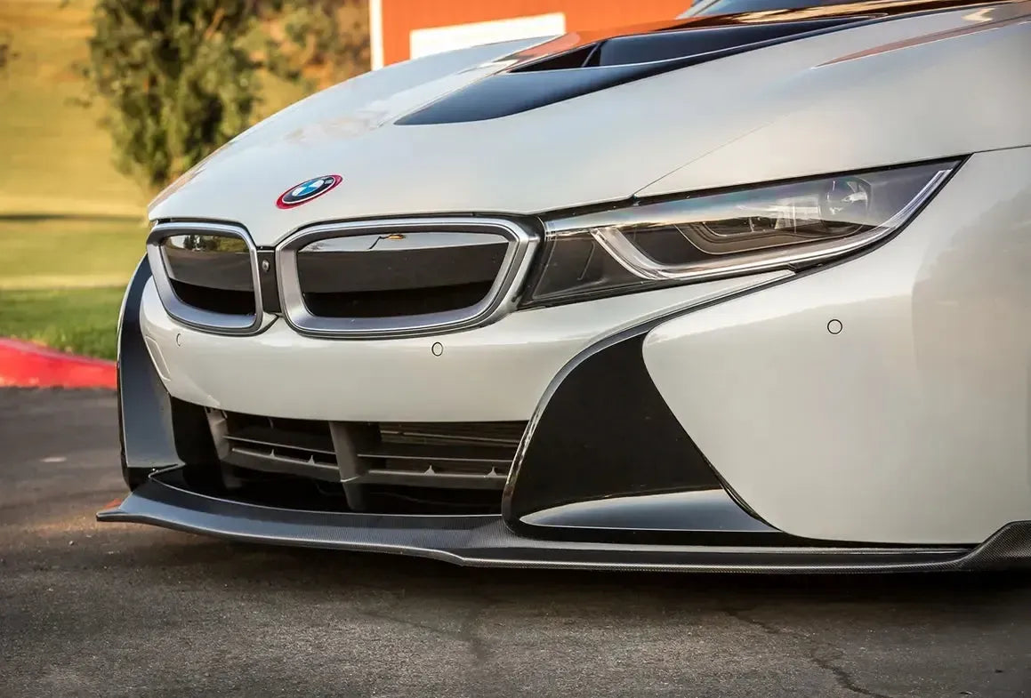 BMW i8 Coupe / Roadster V Style Wet Carbon Fiber Front Lip