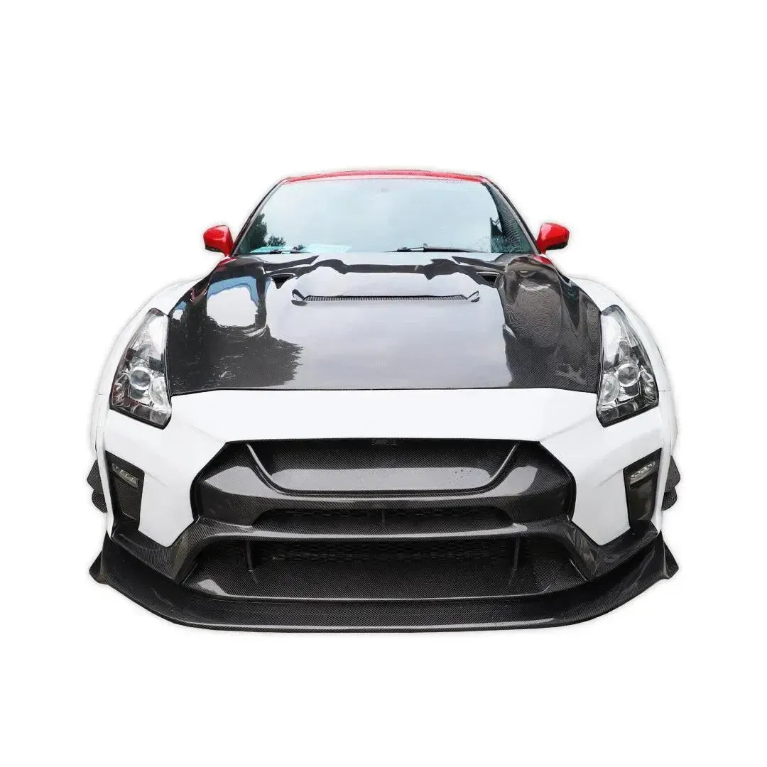 V Style Carbon Fiber Front Lip - Nissan GT-R R35