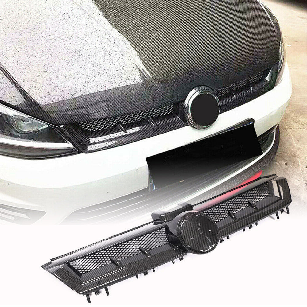 Volkswagen VW Golf 7 MK7 TSI GTI R R-line 2014-2017 Front Grille Dry Carbon Fiber