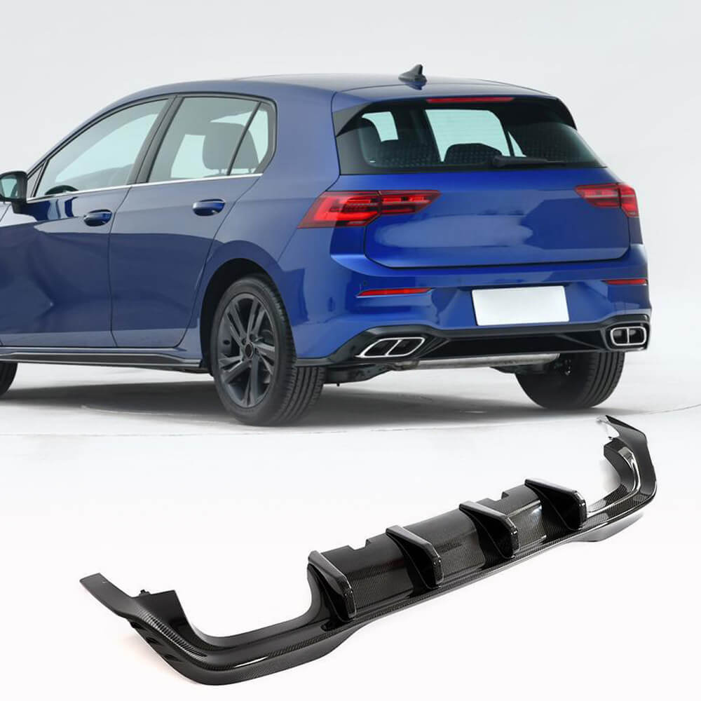 Volkswagen VW Golf 8 MK8 R 2021+ Rear Bumper Diffuser Carbon Fiber