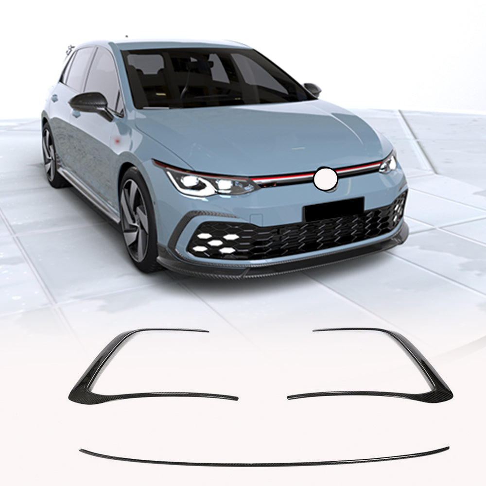 Volkswagen VW Golf 8 MK8 GTI 2021UP Front Bumper Vents Dry Carbon Fiber