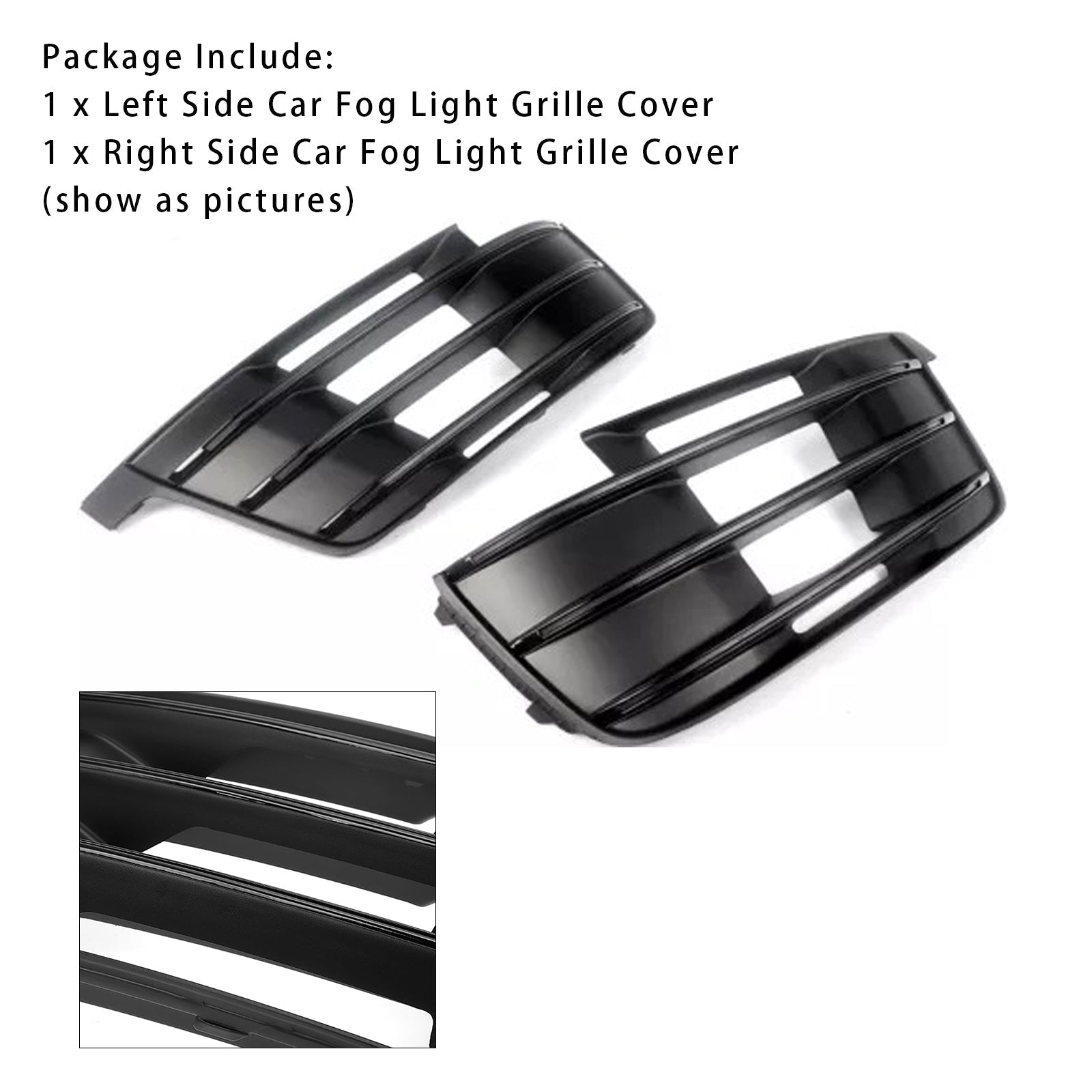 2016-2019 Audi Q7 S-Line Front Side Lower Bumper Fog Light Grille — Pair (4M0807681D / 4M0807682D)