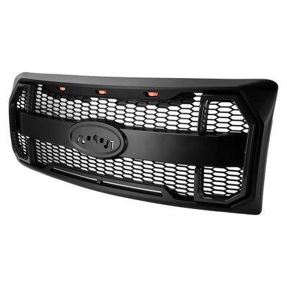 2009-2014 Ford F150 Matte Black Raptor Style Front Bumper Grille Grill Generic
