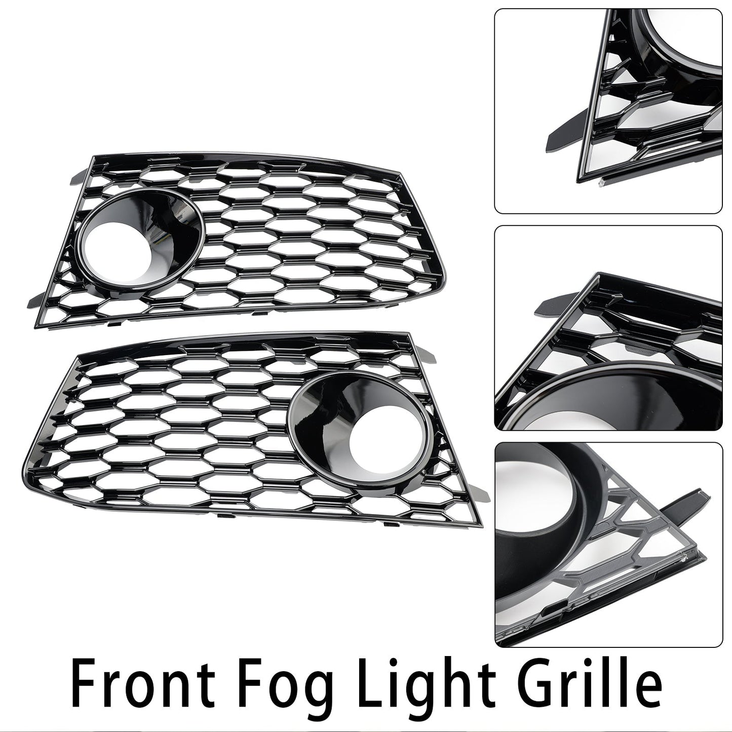 2014-2018 Audi RS7 Front Bumper Fog Light Lamp Frame Grille Cover — Pair