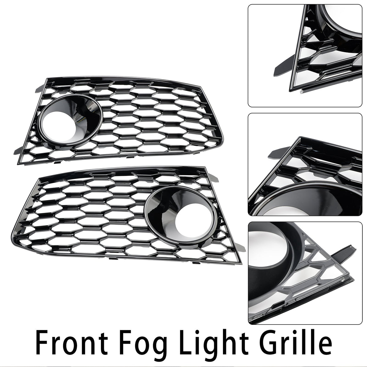 2014-2018 Audi RS7 Front Bumper Fog Light Lamp Frame Grille Cover — Pair