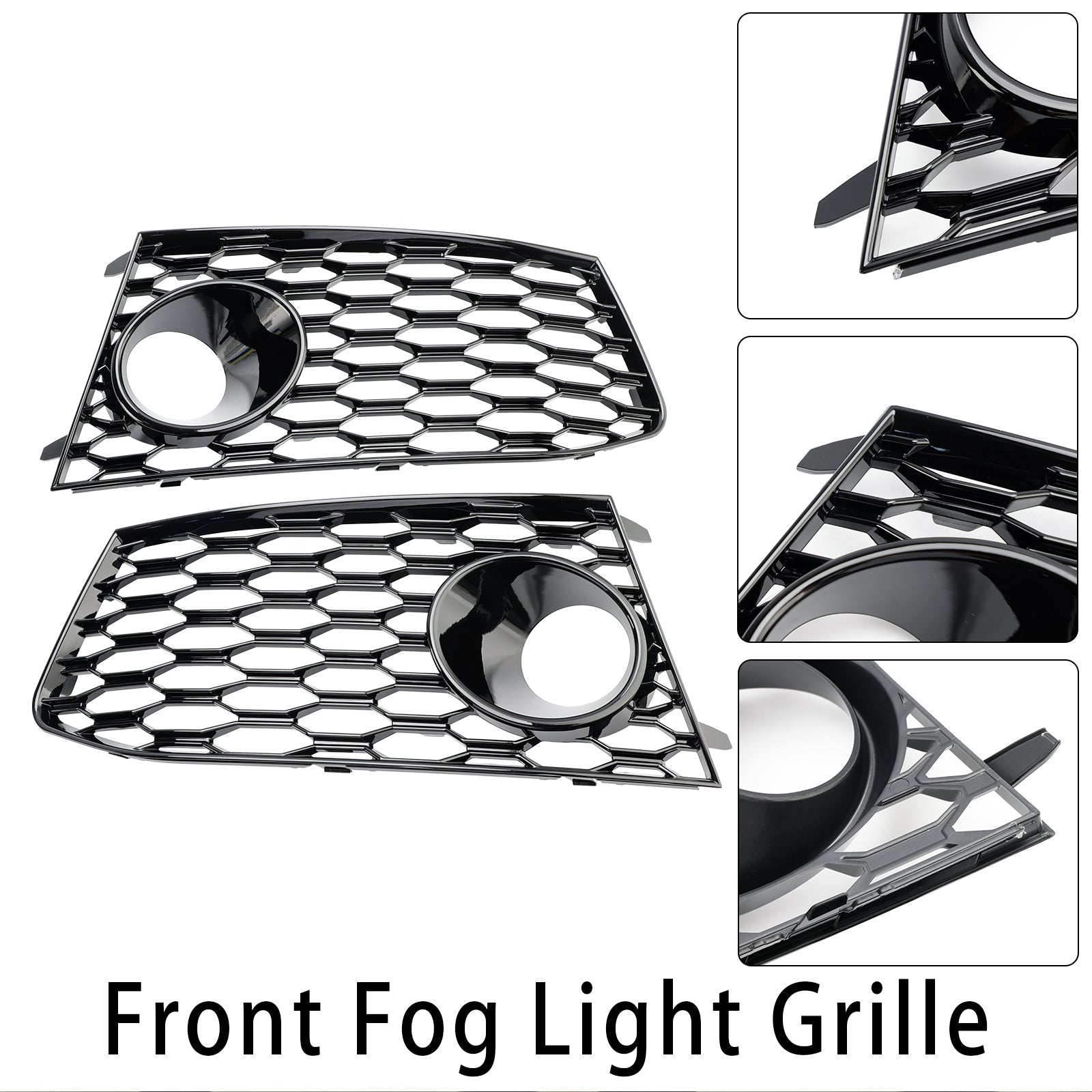 2014-2018 Audi RS7 Front Bumper Fog Light Lamp Frame Grille Cover — Pair