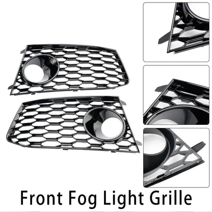 2014-2018 Audi RS7 Front Bumper Fog Light Lamp Frame Grille Cover — Pair