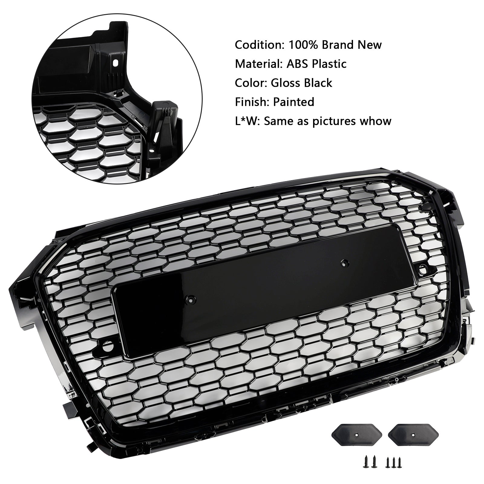 2016-2019 Audi A1 S1 8X Facelift RS Style Black Honeycomb Front Bumper Grille