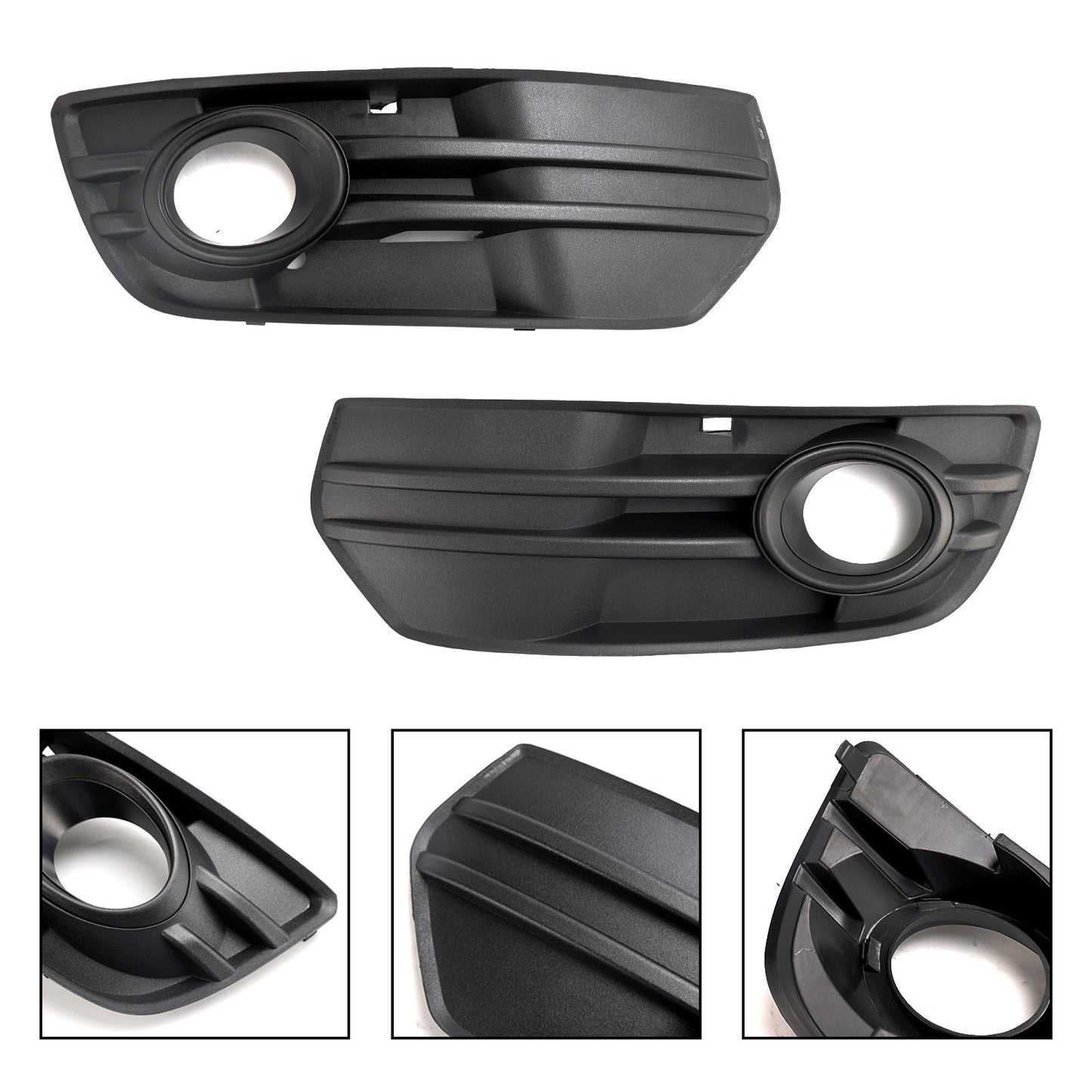 2009-2012 Audi Q5 Standard Front Bumper Fog Light Lamp Cover Trim — Pair (8R0807681A / 8R0807682A)