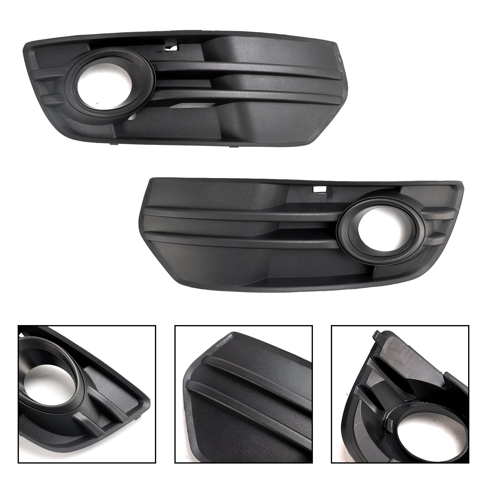 2009-2012 Audi Q5 Standard Front Bumper Fog Light Lamp Cover Trim — Pair (8R0807681A / 8R0807682A)