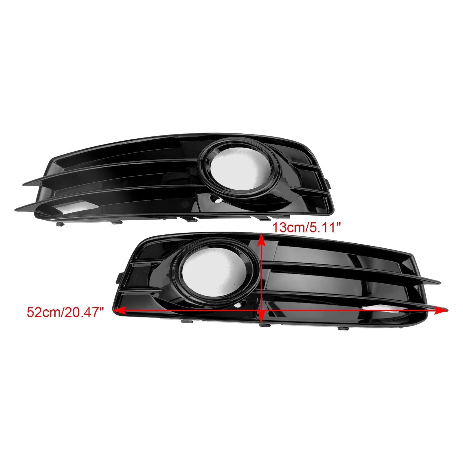 2009-2012 Audi A3 8P S-Line Front Lower Bumper Grille Fog Light Cover — Pair (8P0807682 / 8P0807681)
