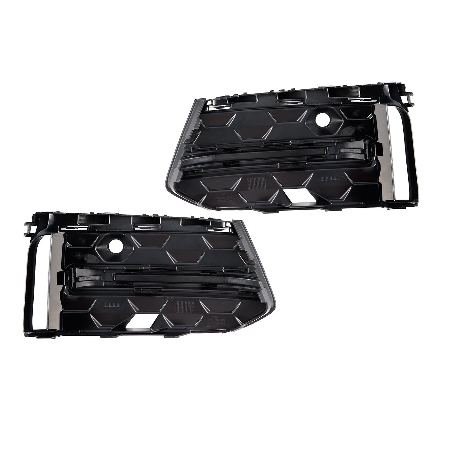 2023+ Audi A6L C8PA Black Front Bumper Fog Light Grille Trim — Pair