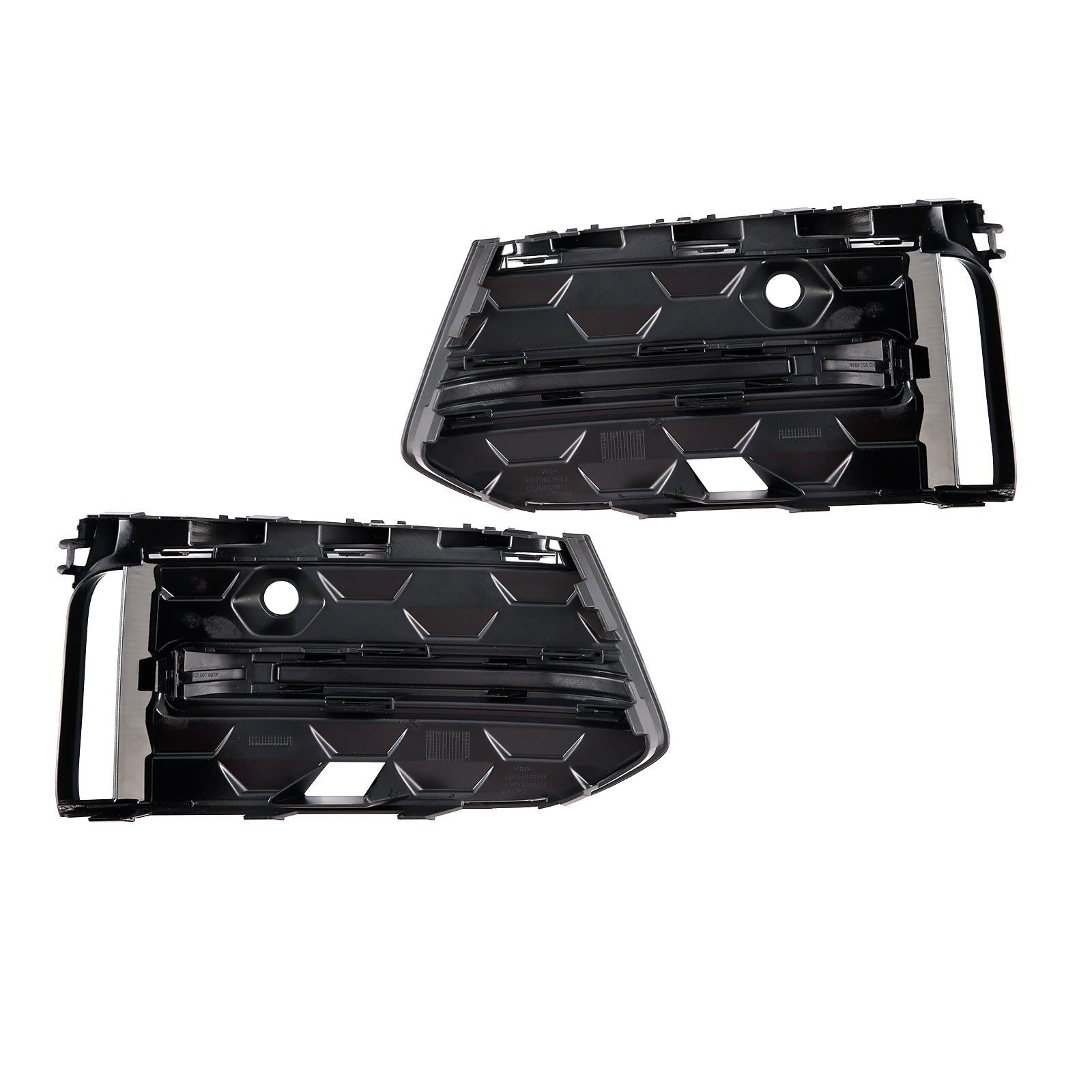 2023+ Audi A6L C8PA Black Front Bumper Fog Light Grille Trim — Pair