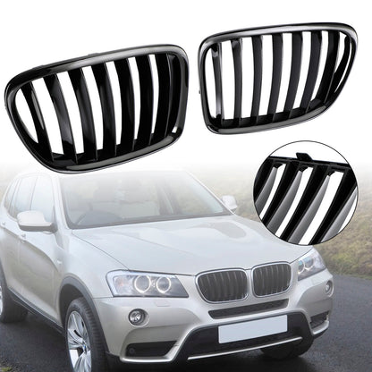 2009-2014 BMW X1 E84 Gloss Black Front Hood Kidney Grill (51112993305 / 51112993306 / 51112993307)
