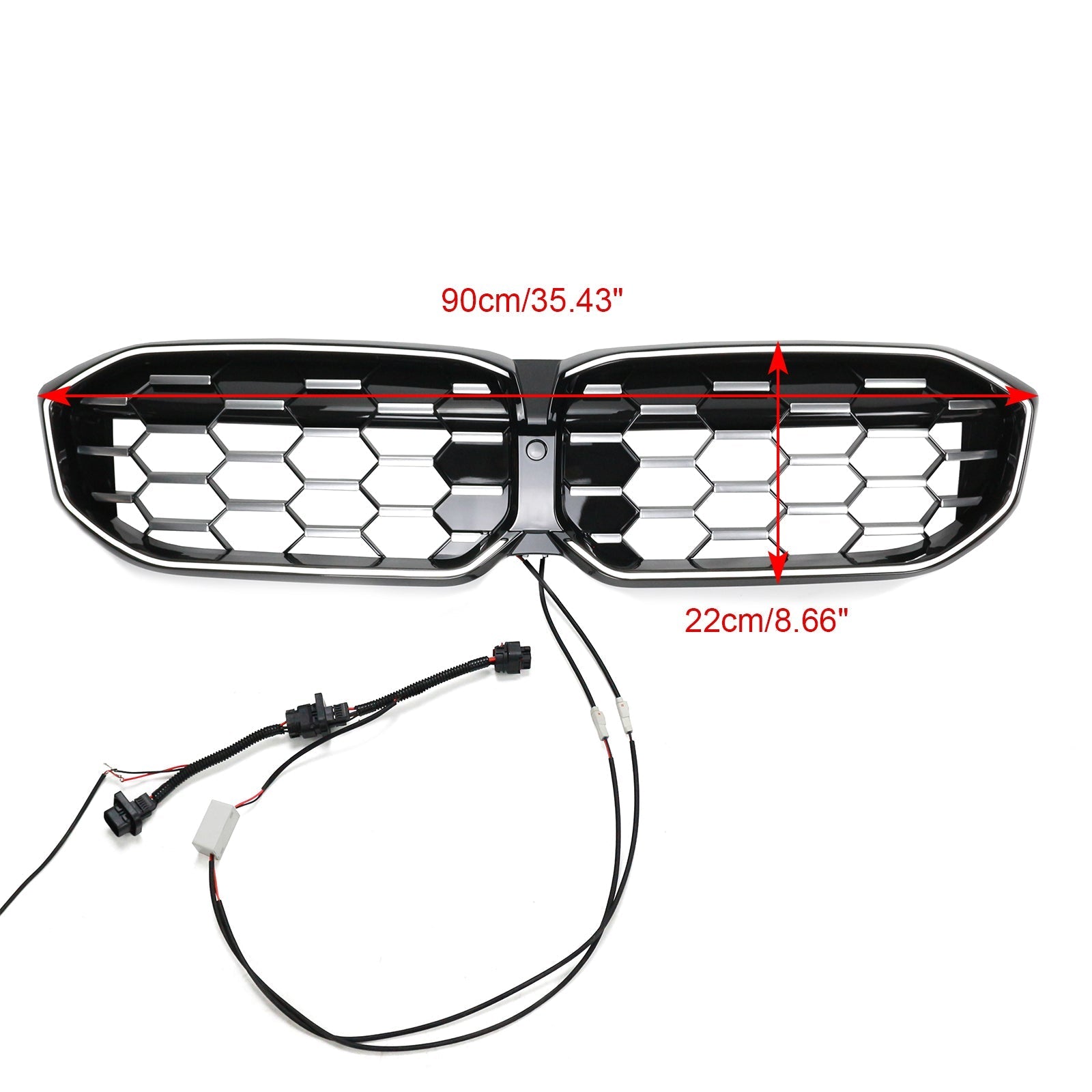 2023-2024 BMW 3 Series G20 G21 G28 Diamond Black Silver Front Kidney Grille Mesh