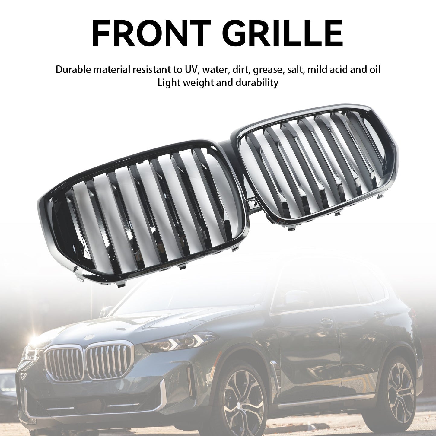2024+ BMW X5 G05 LCI Gloss Black Front Bumper Kidney Grille