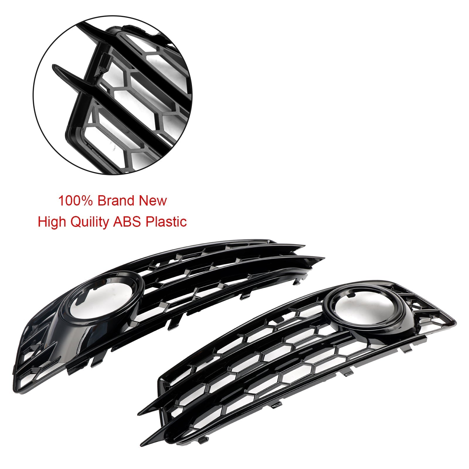 2009-2012 Audi A3 8P S-Line Honeycomb Front Bumper Fog Light Grill Cover