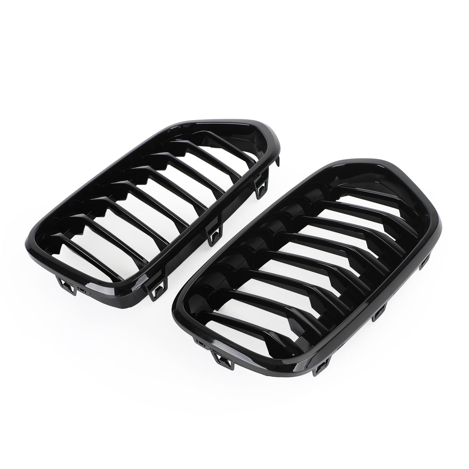 2018-2021 BMW X2 F39 Gloss Black Front Bumper Kidney Grille — Pair (51712455246 / 51712455247)