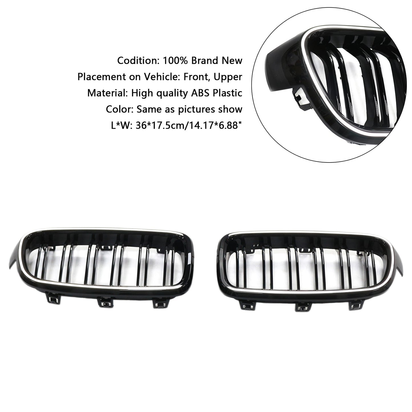 2012-2019 BMW 3 Series F30 F31 F35 Double Slat Front Kidney Grille (51137263481)
