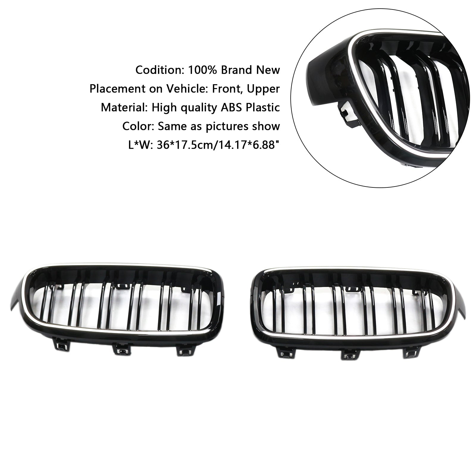 2012-2019 BMW 3 Series F30 F31 F35 Double Slat Front Kidney Grille (51137263481)
