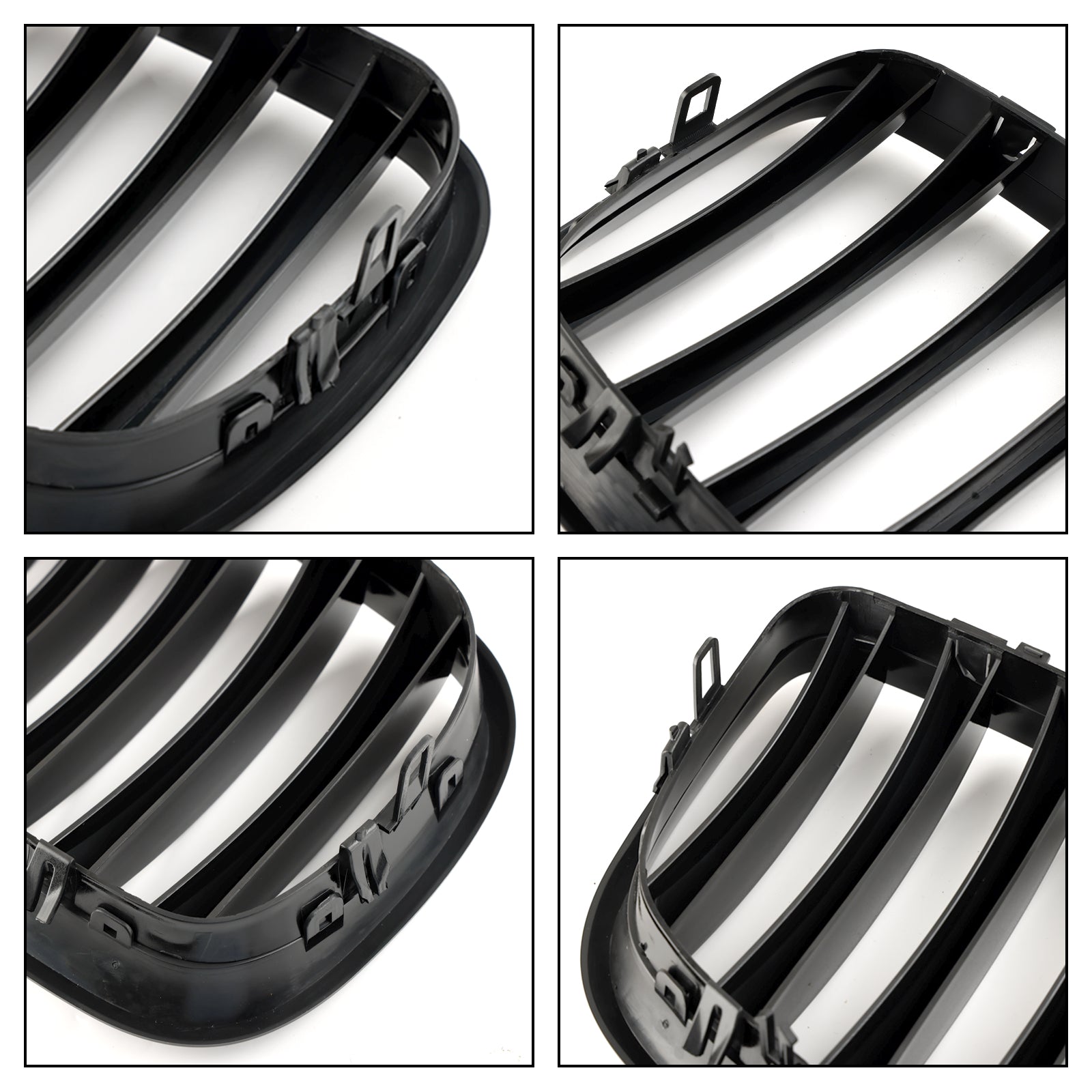 2007-2013 BMW X5 E70 Gloss Black Front Bumper Kidney Grille — Pair (51137157687 / 51137305589)