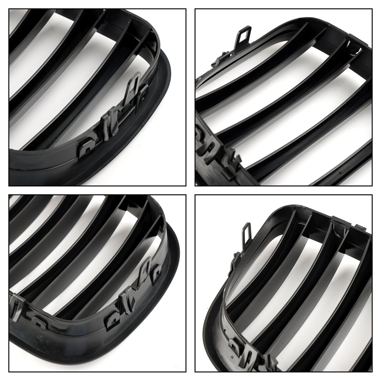 2009-2013 BMW X5 M E70 Gloss Black Front Bumper Kidney Grille — Pair (51137157687 / 51137305589)