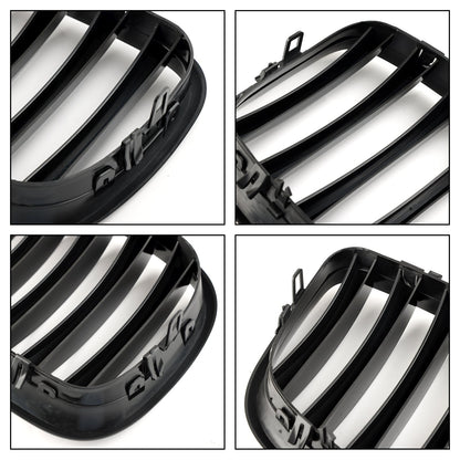 2009-2013 BMW X5 M E70 Gloss Black Front Bumper Kidney Grille — Pair (51137157687 / 51137305589)