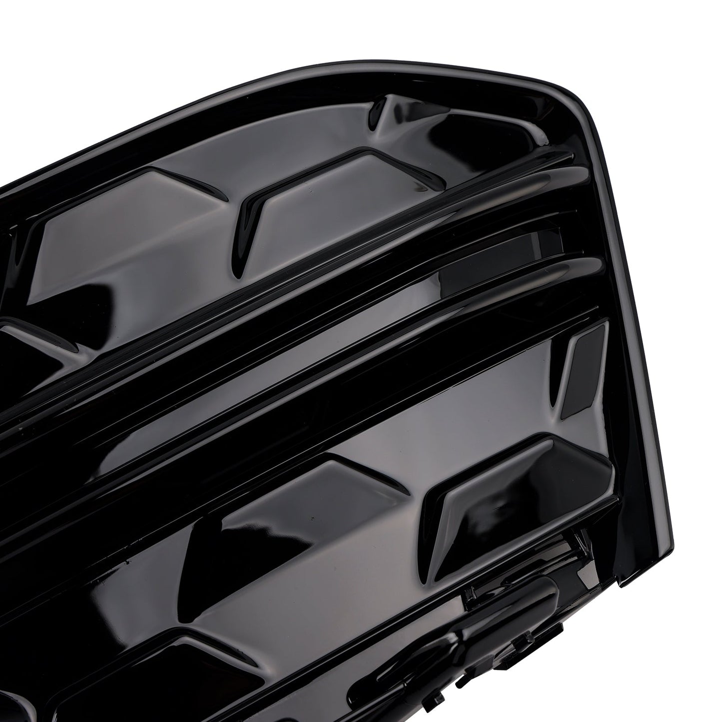 2023+ Audi A6L C8PA Black Front Bumper Fog Light Grille Trim — Pair