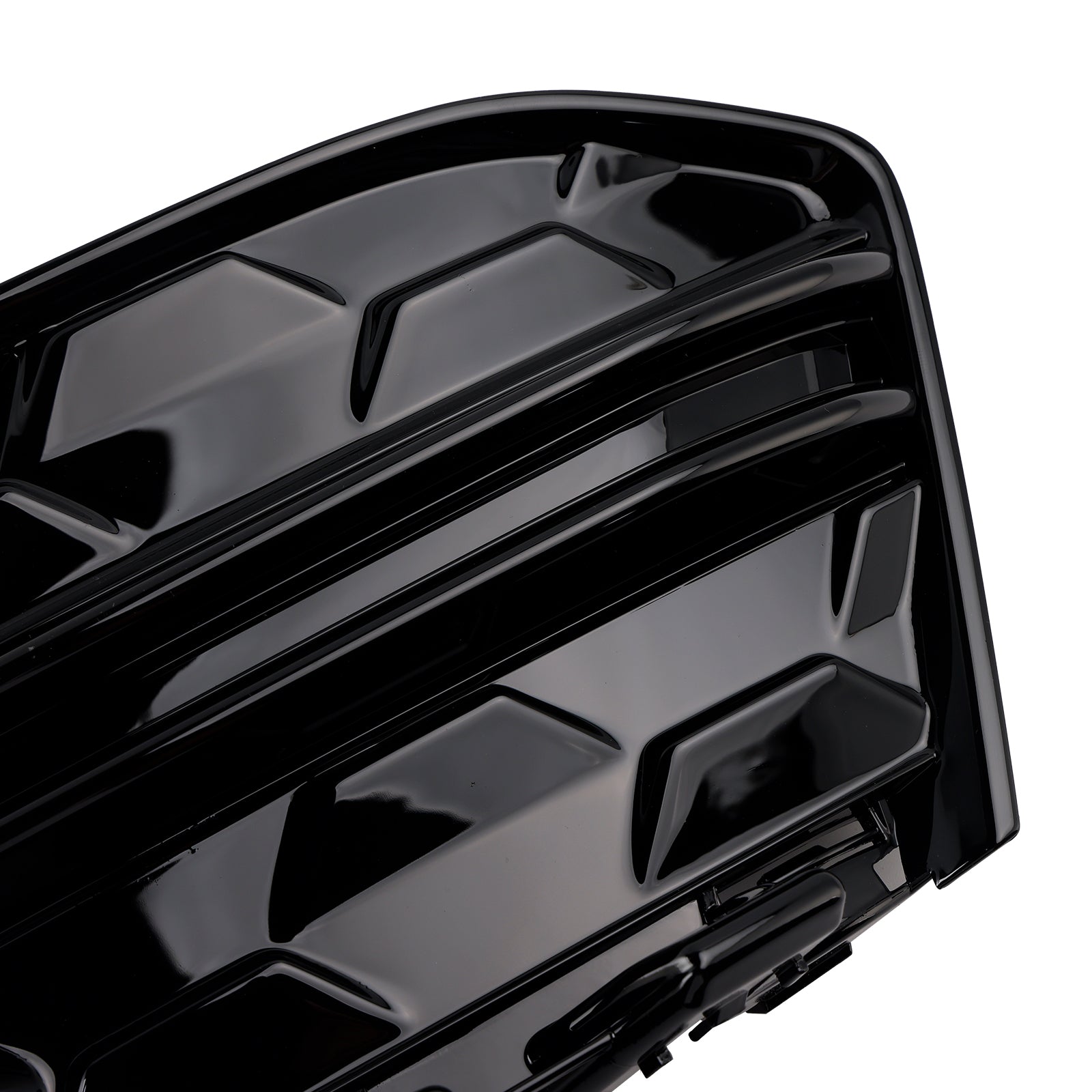 2023+ Audi A6L C8PA Black Front Bumper Fog Light Grille Trim — Pair