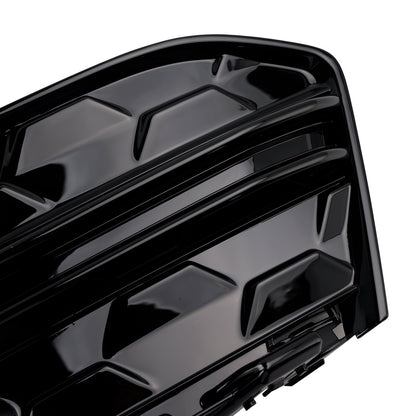 2023+ Audi A6L C8PA Black Front Bumper Fog Light Grille Trim — Pair