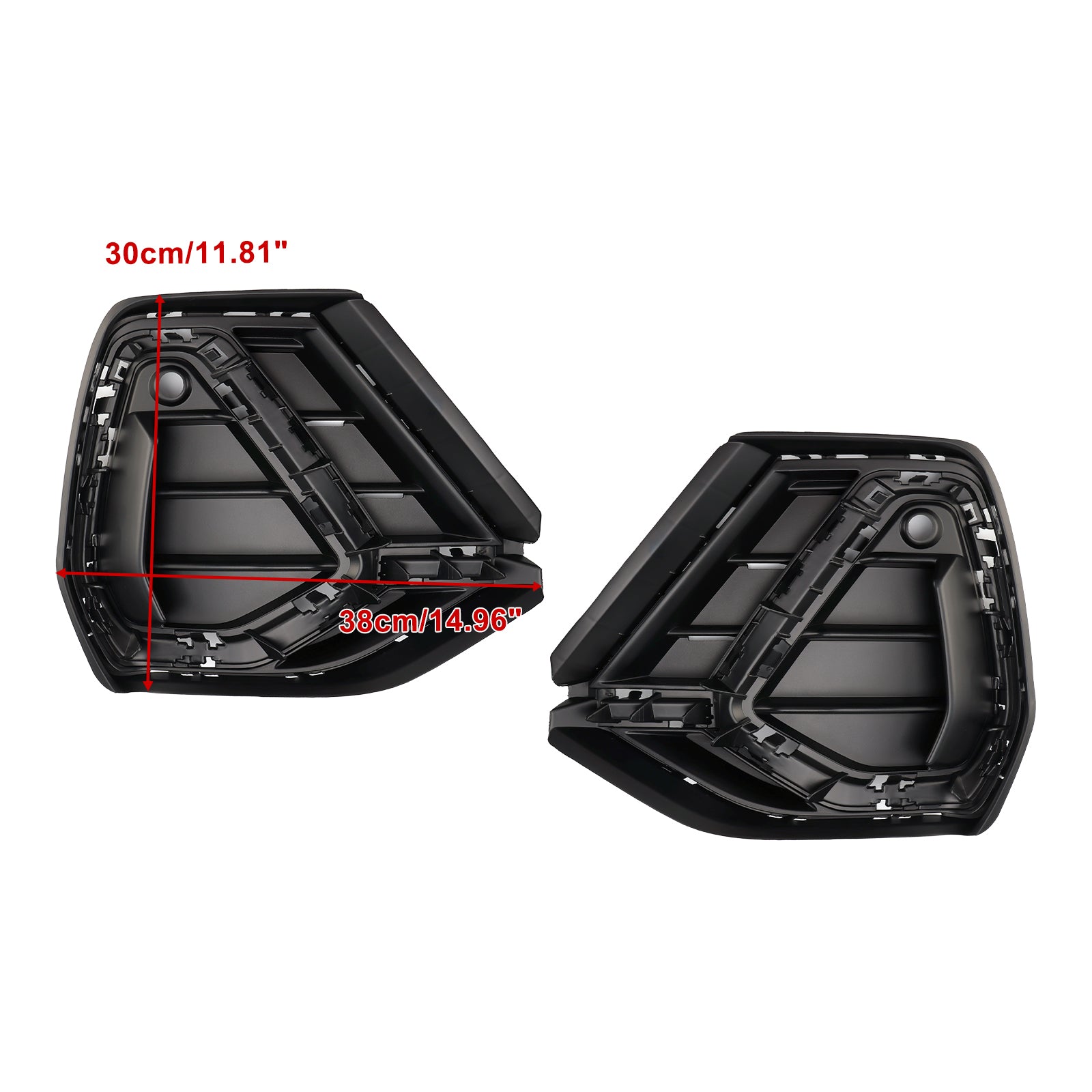 2019-2022 Audi Q3 S-Line Gloss Black Front Bumper Grille Cover — Pair