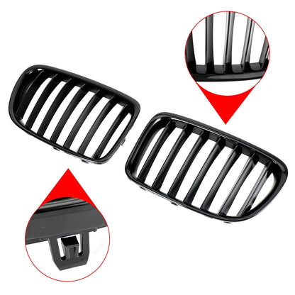 2009-2014 BMW X1 E84 Gloss Black Front Hood Kidney Grill (51112993305 / 51112993306 / 51112993307)