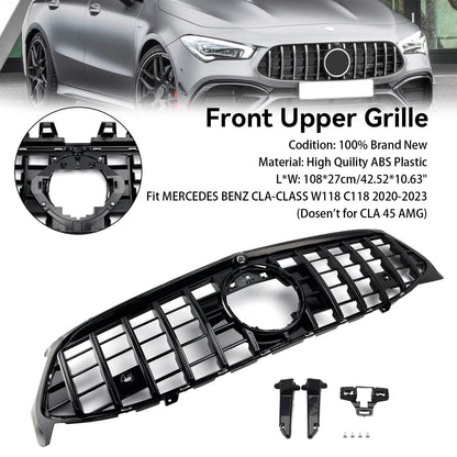 2020-2024 Mercedes-Benz CLA-Class W118 C118 GTR Style Black Front Bumper Grille