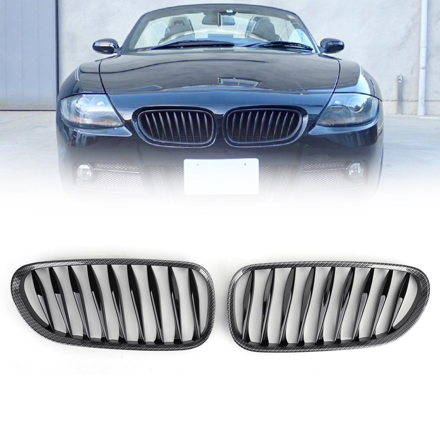 2003-2009 BMW Z4 E85 E86 Carbon Fiber ABS Front Kidney Grille