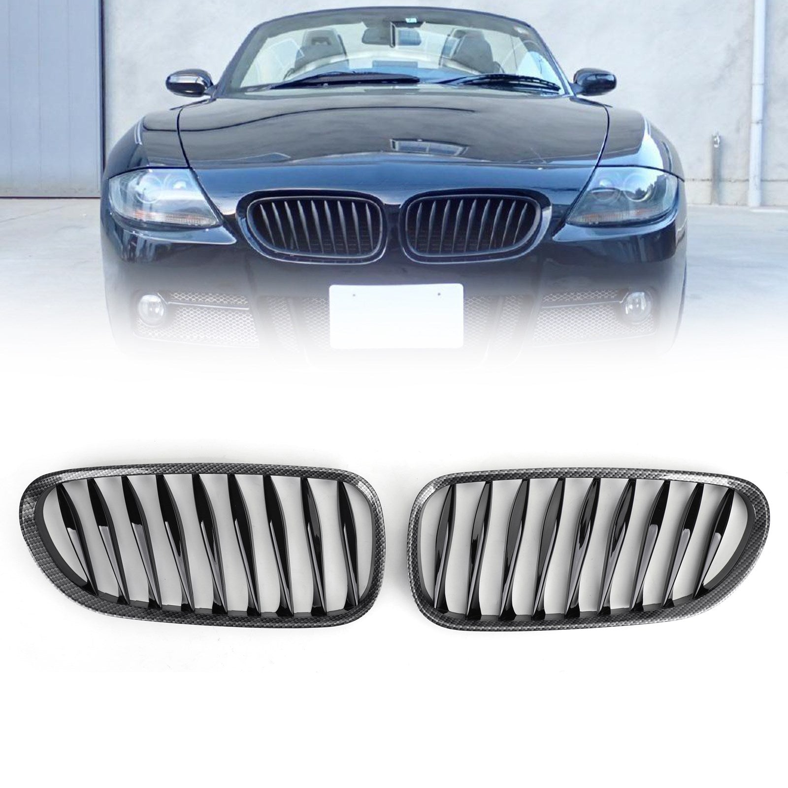 2003-2009 BMW Z4 E85 E86 Carbon Fiber ABS Front Kidney Grille