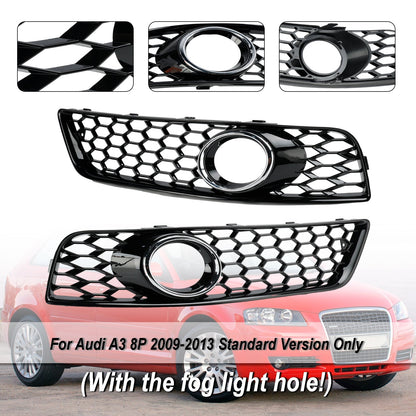 2009-2013 Audi A3 8P Standard Version Honeycomb Front Bumper Fog Light Grille Cover