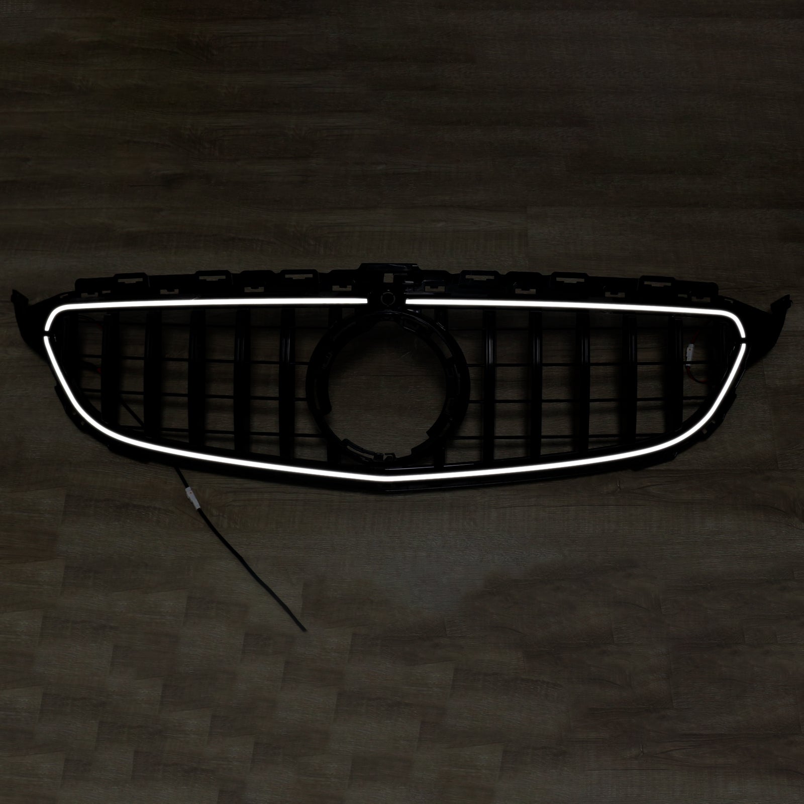 2015-2021 Mercedes-Benz C-Class W205 C200 C250 C300 C350 Black Front Bumper Grille with LED