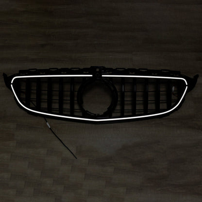 2015-2021 Mercedes-Benz C-Class W205 C200 C250 C300 C350 Black Front Bumper Grille with LED
