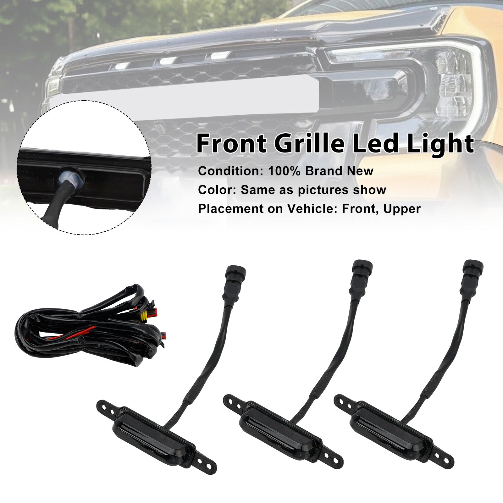 2023-2025 Ford Ranger/Everest Next Gen Wildtrak Yellow Led Light Front Bumper Grill