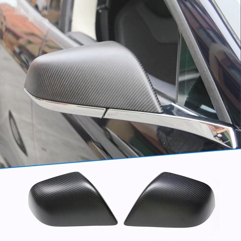 Tesla Model 3 Matte Carbon Fiber Add-on Mirror Covers, 2016–2022