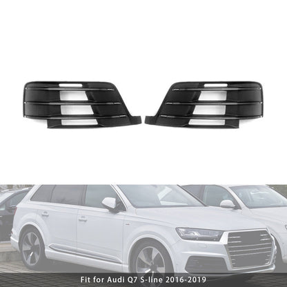 2016-2019 Audi Q7 S-Line Front Side Lower Bumper Fog Light Grille — Pair (4M0807681D / 4M0807682D)