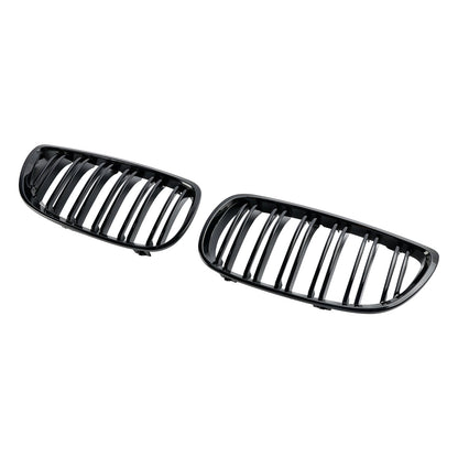 2008-2013 BMW M3 E92 E93 Gloss Black Front Kidney Grille — Pair (51137157277 / 51137157278)