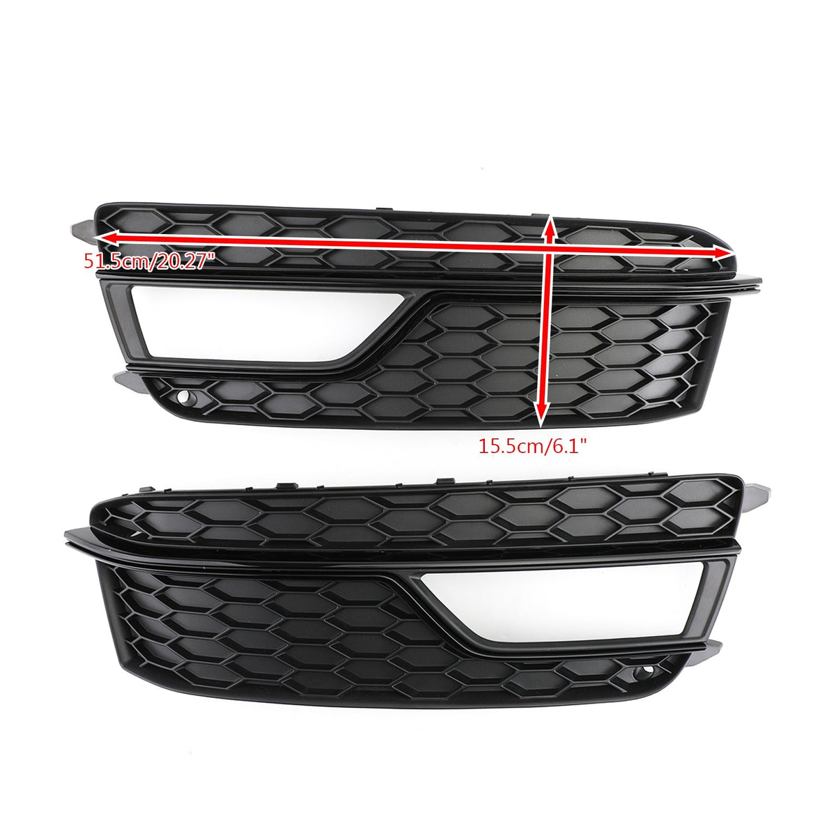 2013-2016 Audi A5 S5 Black Front Fog Lamp Trim Grill — Pair (8T0807681K)